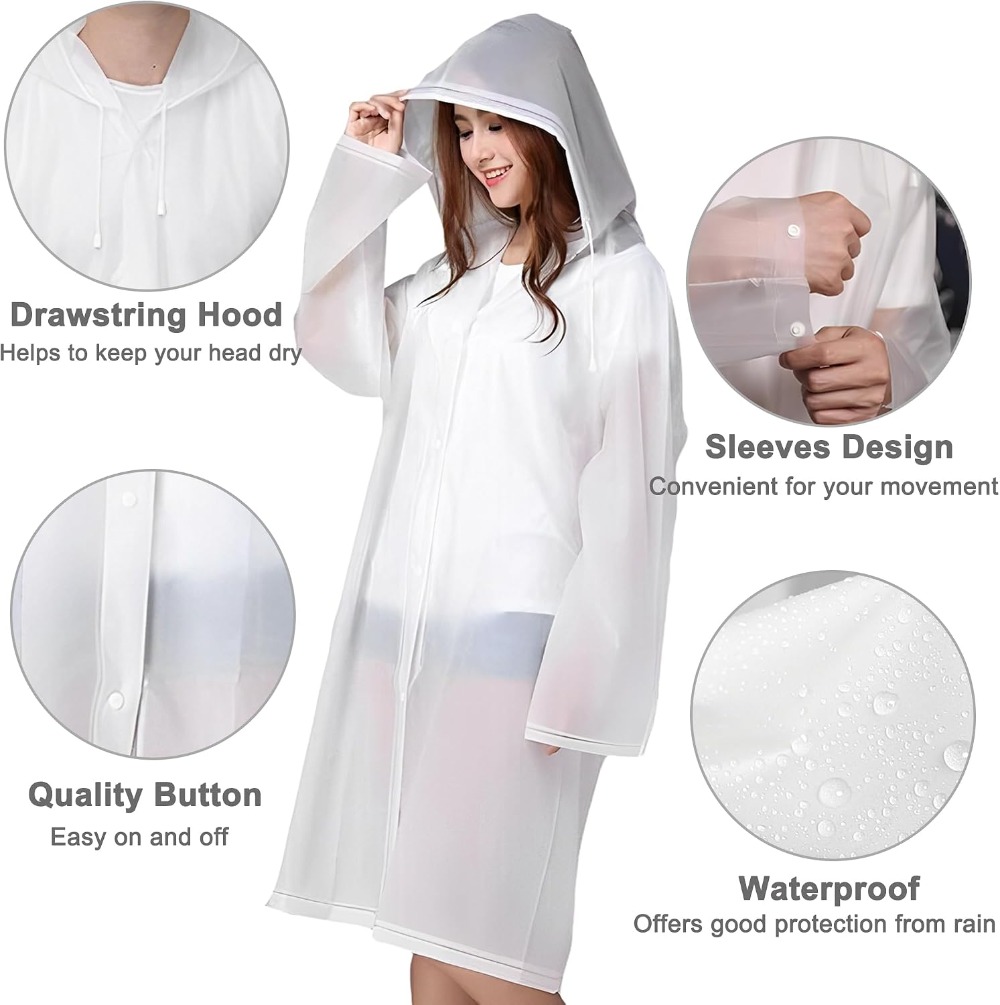 Reusable Rain Ponchos for Adul - Emergency Poncho Rain ulasan dan harga