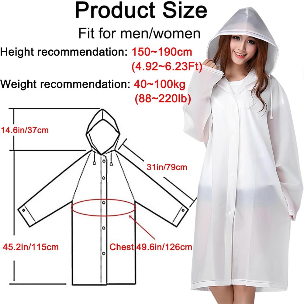Reusable Rain Ponchos for Adul - Emergency Poncho Rain ulasan dan harga