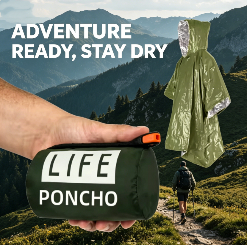 3-in-1 Thermal Emergency Rain  - Emergency Poncho Rain ulasan dan harga