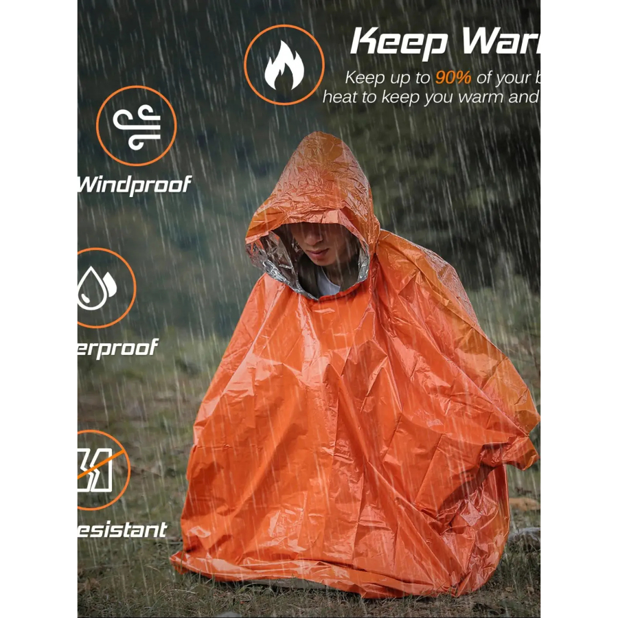 Emergency Rain Poncho Thermal  - Emergency Poncho Rain ulasan dan harga